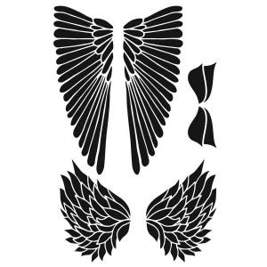 Joggles / Margaret Applin Designs 6" x 9" Fearless Face Stencil - Small Wings 2 [57450]
