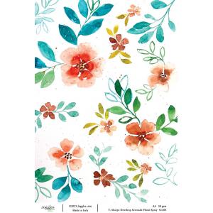 Joggles / Tiffany Sharpe A4 Rice Paper - Dewdrops Serenade - Floral Spray [52180]