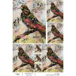 Joggles / Vikki Reed A4 Rice Paper - Birds 1 - Topsy Turvey [74868]