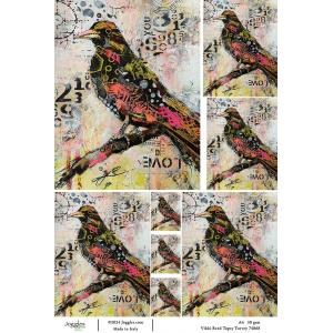 Joggles / Vikki Reed A4 Rice Paper - Birds 1 - Topsy Turvey [74868]