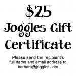 Joggles Virtual $25 Gift Certificate
