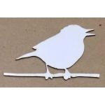 Joggles White Chipboard Embellishments - Bird On Branch #2 [57200]