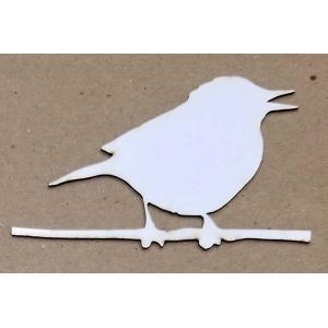 Joggles White Chipboard Embellishments - Bird On Branch #2 [57200]
