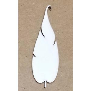 Joggles White Chipboard Embellishments - Feather #1 [57196]