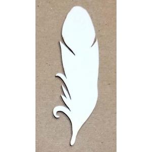 Joggles White Chipboard Embellishments - Feather #2 [57210]