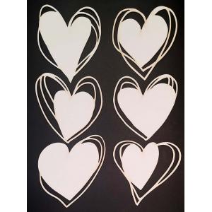 Joggles White Chipboard Embellishments - Tangled Heart Set #1 [74404]
