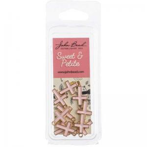 John Bead Sweet & Petite Charms - Cross Pink [40464-59]