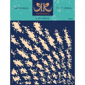 Katkin Krafts 7" x 7" Stencil - Inky Puddles [KKST018]