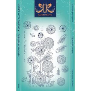 Katkin Krafts Clear Stamp Set - Dance With Dahlias [KK0061]