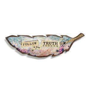 Kelly Rae Roberts Follow Your Truth Carved Wood Feather [455]