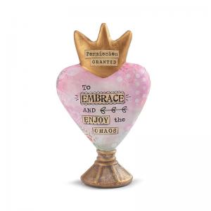 Kelly Rae Roberts Permission Granted To Embrace Heart Sculpture [469]