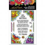 Laurel Burch Clear Stamp Set - Birthday Corners [SSCL108]