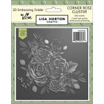 Lisa Horton 3D Embossing Folder & Die Combo - Corner Rose Cluster [LHCEF092]