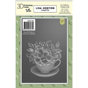 Lisa Horton 3D Embossing Folder & Die Combo - Floral Teacup [LHCEF188]