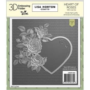 Lisa Horton 3D Embossing Folder & Die Combo - Heart Of Roses [LHCEF202 ...