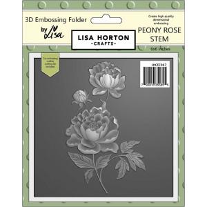 Lisa Horton 3D Embossing Folder & Die Combo - Peony Rose Stem [LHCEF047]