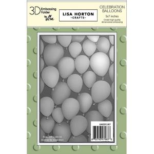 Lisa Horton 3D Embossing Folder - Celebration Balloons [LHCEF197]
