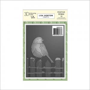 Lisa Horton 3D Embossing Folder - Festive Robin [LHCEF245]