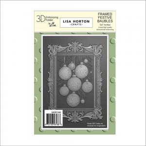 Lisa Horton 3D Embossing Folder - Framed Festive Baubles [LHCEF240]