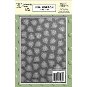 Lisa Horton 3D Embossing Folder - Heart Stripes [LHCEF179]