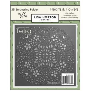 Lisa Horton 3D Embossing Folder - Hearts & Flowers [LHCEF155]