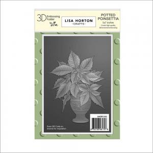 Lisa Horton 3D Embossing Folder - Potted Poinsettia [LHCEF242]