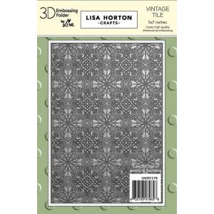 Lisa Horton 3D Embossing Folder - Vintage Tile [LHCEF176]