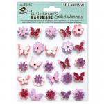 Little Birdie Adhesive Embellishments - Blooms & Butterflies Light Pink [CR62269]