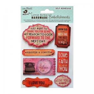 Little Birdie Adhesive Embellishments - Love & Faith [CR67856]