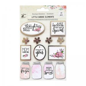 Little Birdie Adhesive Embellishments - Special Mom Thoughtful [CR72186]