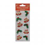 Little Birdie Christmas 3D Mini Glitter Embellishments - Bells & Berries [CR61383]