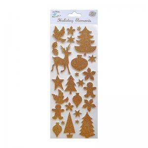 Little Birdie Christmas Glitter Embellishments - Reindeer & Christmas Tree [CR29915]
