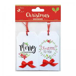 Little Birdie Christmas Printed Tags With Bows - Holiday Elements [CR61949]