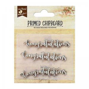 Little Birdie Primed Chipboard - Congratulations [CR66522]