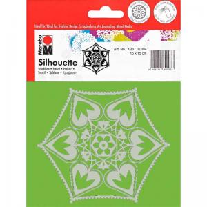 Marabu 6" x 6" Silhouette Stencil - Framed Leaves