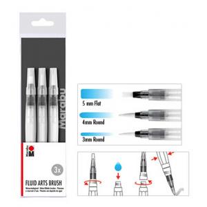 Marabu Fluid Arts Water Brushes - 3 Pack