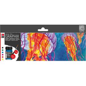 Marabu Graphix Aqua Ink Starter Set Of 6 - MC Floaty