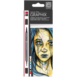 Marabu Graphix Aqua Pens - Metropolitan Set of 6