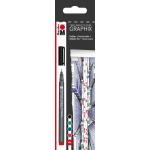 Pentel Arts Sign Pen Micro Brush Pens - Set Of 6 - Fashion Colors  [SESF30BP6M1] 