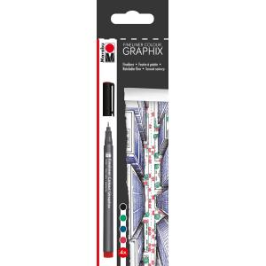 Marabu Graphix Fineline Pens - Skyline Set of 4