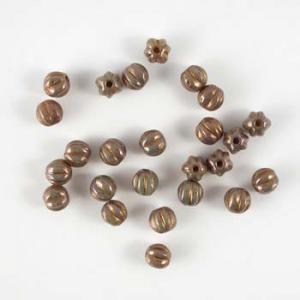 5mm Melon Beads - [P15780] Luster Opaque Bronze Smoke