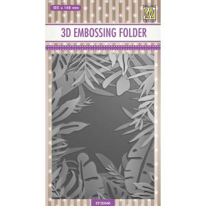 Nellie's Choice 3D Embossing Folder - Frame Of Tropical Leaves [EF3D046]