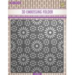 Nellie's Choice 3D Embossing Folder - Square Frame With Flower Pattern [EF3D042]