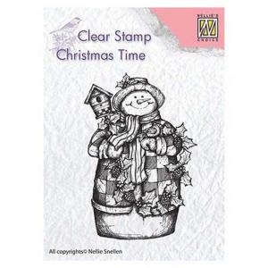Nellie's Choice Clear Stamp - Snowman With Birdhouse [CT025]