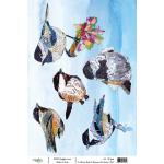 Joggles / Elizabeth St Hilaire A4 Rice Paper - Birds & Blooms - Chickadee [74547]