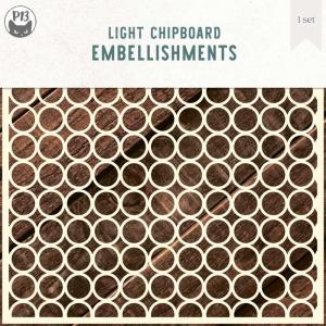 P13 Light Chipboard Embellishments - Circles Backgrounds Large [P13-CHI-39]