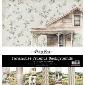 Paper Rose 12" x 12" Paper Pad - Farmhouse Friends Backgrounds [32001]
