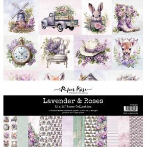 Paper Rose 12" x 12" Paper Pad - Lavender & Roses [32163]