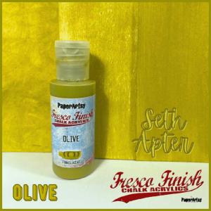 PaperArtsy Fresco Finish Paint - Olive [FF228] - Translucent