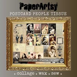 PaperArtsy Printed Tissue - Hot Picks - Postcard People [PT15]